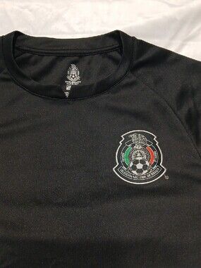 New Black México Soccer Jersey with Red & Green Panels